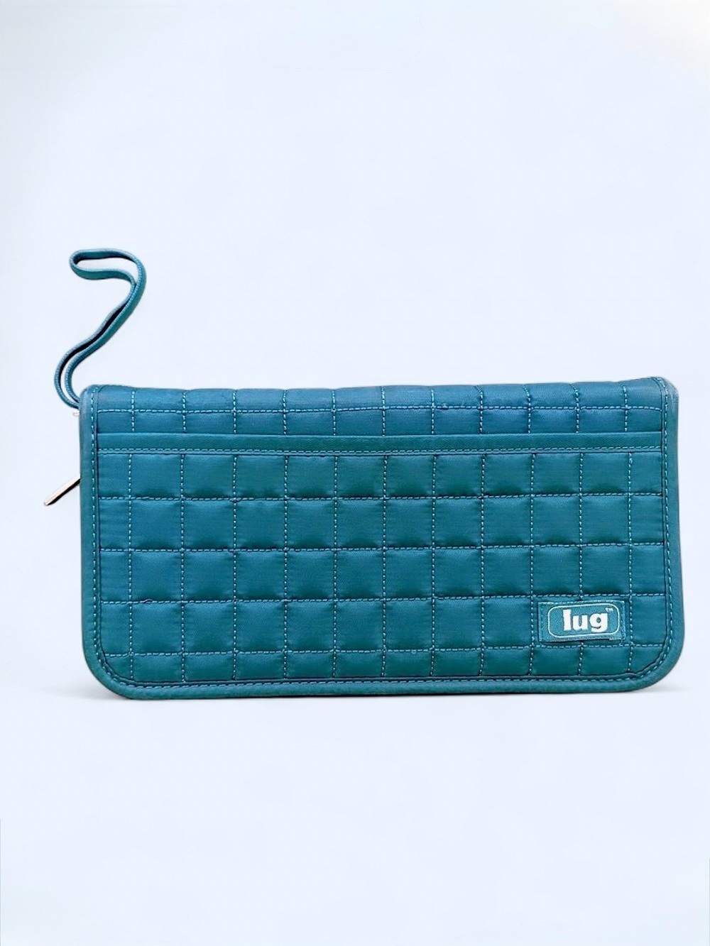 Lug RFID Tango Quilted Travel Wallet in Ocean Teal Blue Wristlet Organizer